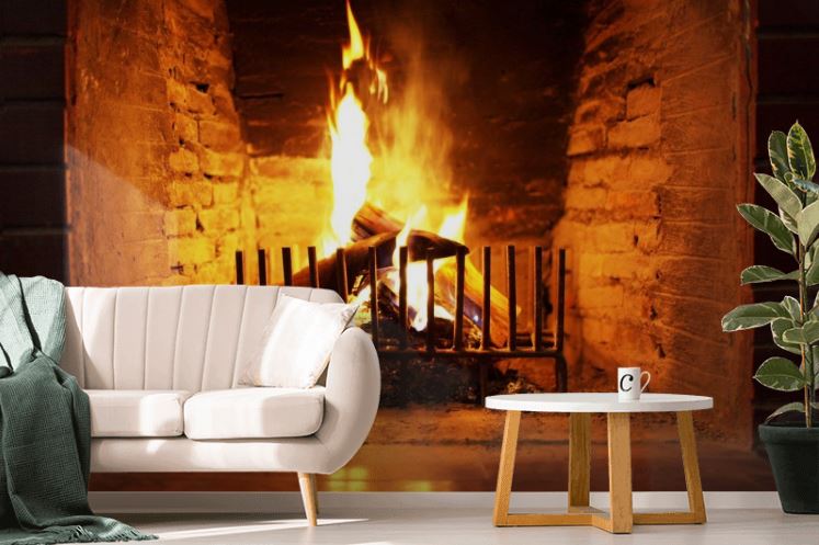 Fototapety kominek – symbol ciepła i ogniska domowego