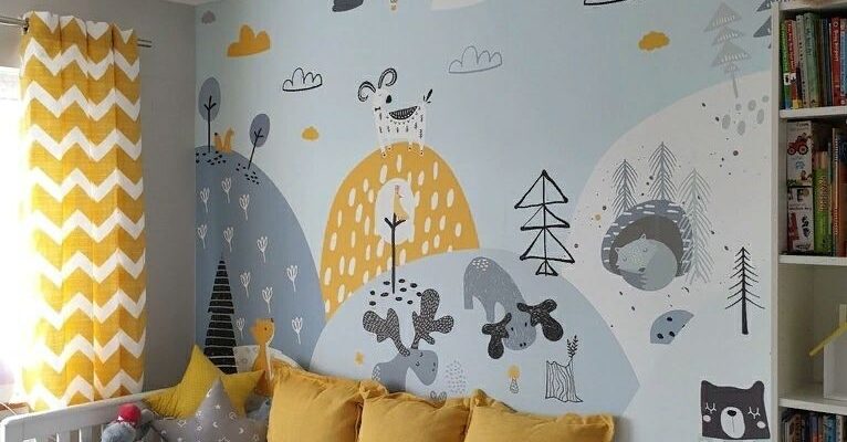 Pastelowe kolory i rysowane zwierzęta sprawdzą się zarówno w pokojach najmłodszych dzieci, jak i przedszkolaków.